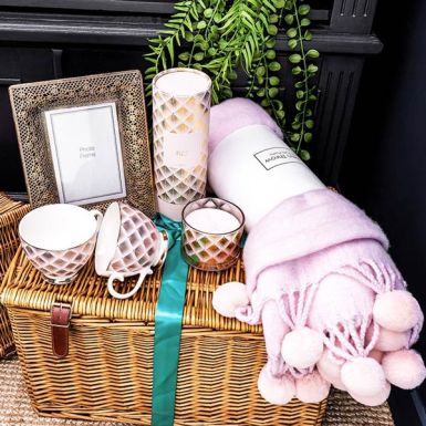 The Soho Gift Hamper in a Brown Woven Basket