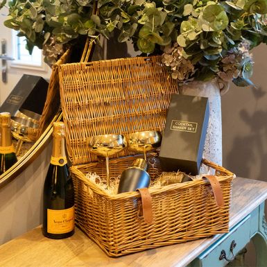 The King Charles Gift Hamper in a Brown Woven Basket