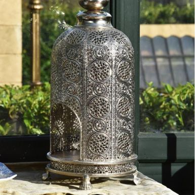 Large Detailed Silver Lantern