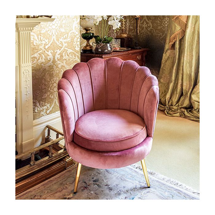 dusky pink velvet style chair